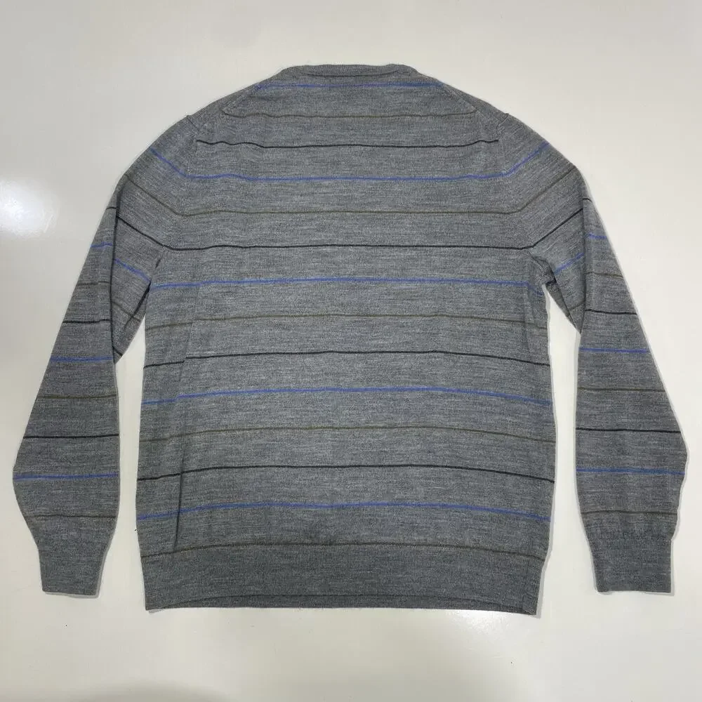 Banana Republic Men’s Gray Extra Fine Merino Wool Sweater Soft Large